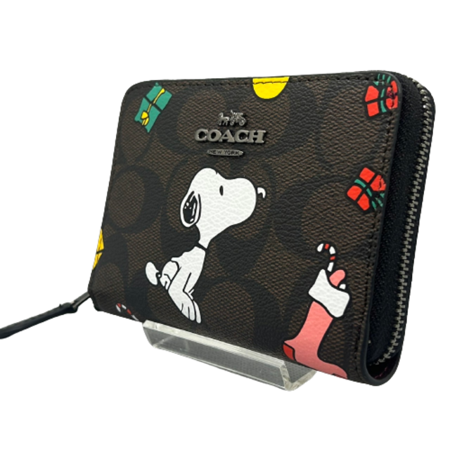 夏コーデ】✨COACH シグネチャー スヌーピースモール ジップ アラウンド-
