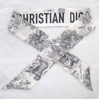 クリスチャンディオール(Christian Dior)のDIOR ディオール　アニマル　ロゴ入り　ミッツァ　スカーフ　バンドー　美品(バンダナ/スカーフ)