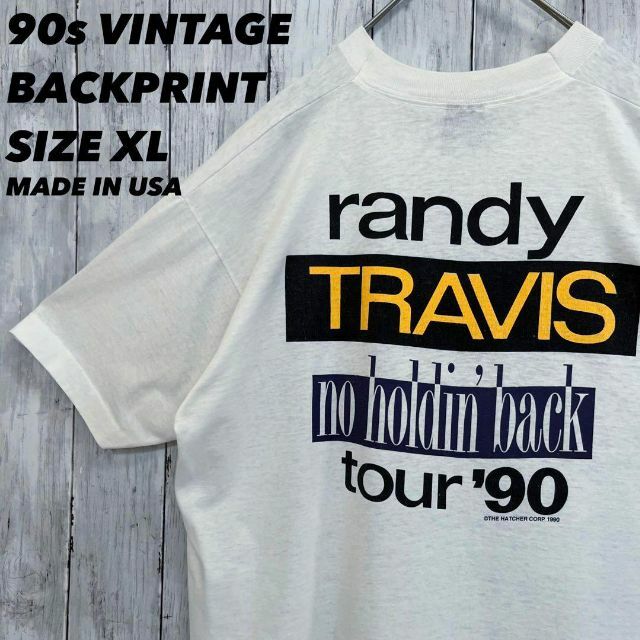 MUSIC TEE(ミュージックティー)のミュージックTシャツ古着　90sヴィンテージUSA製　RANDY TRAVIS メンズのトップス(Tシャツ/カットソー(半袖/袖なし))の商品写真