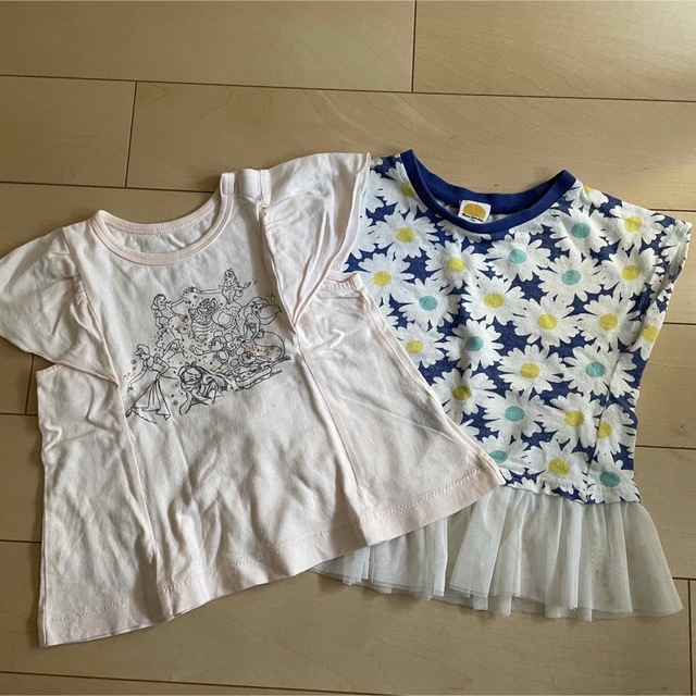 mou jon jon(ムージョンジョン)の半袖Tシャツ　2枚　90cm キッズ/ベビー/マタニティのキッズ服女の子用(90cm~)(Tシャツ/カットソー)の商品写真