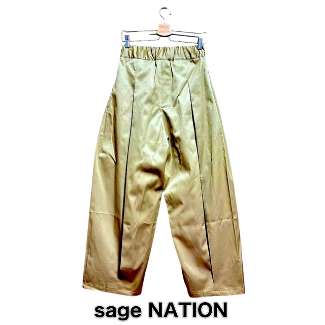 パンツベージュ SAGE NATION セイジ ネーション パンツ プリーツ S M