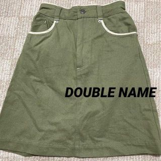 ダブルネーム(DOUBLE NAME)の3058 DOUBLE NAME レイカズン カーキ コットンスカート 膝上(ミニスカート)