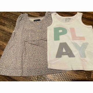 ベビーギャップ(babyGAP)のbaiya ギャップ　花柄　ノースリーブ　袖なし　トップス　女の子　春夏　80(シャツ/カットソー)