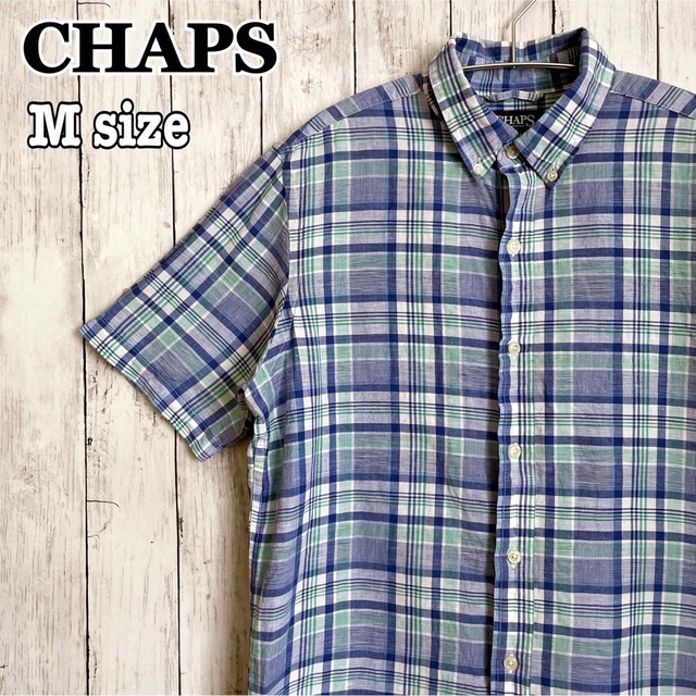 CHAPS(チャップス)のCHAPS チャップス BDシャツ チェック リネン コットン 爽やか 海外古着 メンズのトップス(シャツ)の商品写真
