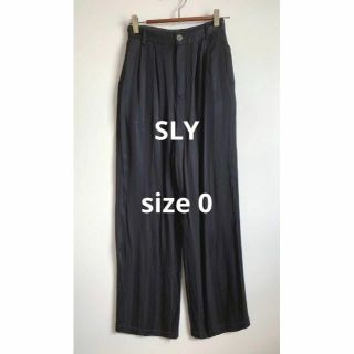 スライ(SLY)のSLY スライ 黒レーヨンストライプパンツ 夏(カジュアルパンツ)