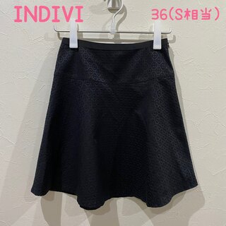 インディヴィ(INDIVI)のINDIVI インディヴィ　フレアミニスカート　ブラック　36（Ｓ相当）(ひざ丈スカート)