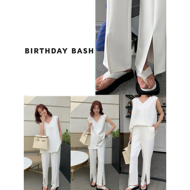 birthdaybash MOCHI Vネックノースリーブ セットアップS