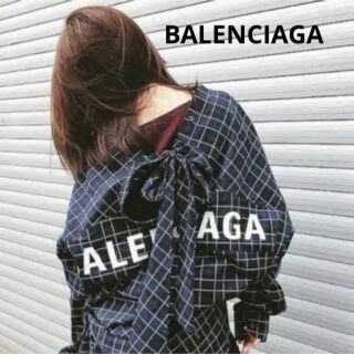 レア?!☆ BALENCIAGA ニュースウィングシャツ チェック リボン