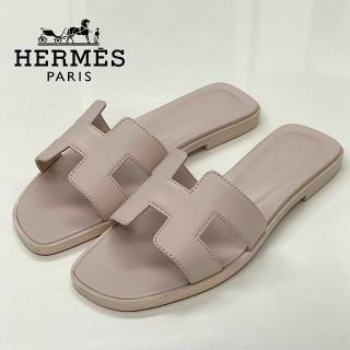 エルメス(Hermes)の6639 未使用 エルメス オラン レザー サンダル ライトピンク(サンダル)