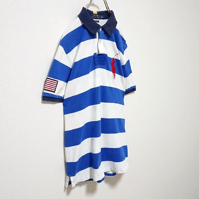 POLO RALPH LAUREN(ポロラルフローレン)の人気モデル ポロラルフローレン ビックポニー ボーダー リンガー 半袖ポロシャツ メンズのトップス(ポロシャツ)の商品写真