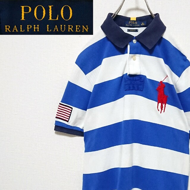 POLO RALPH LAUREN(ポロラルフローレン)の人気モデル ポロラルフローレン ビックポニー ボーダー リンガー 半袖ポロシャツ メンズのトップス(ポロシャツ)の商品写真