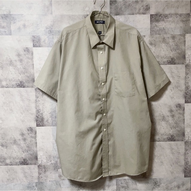 shirts(シャツ)の半袖シャツ　カジュアルシャツ　無地　ベージュ　USA古着　Puritan　半袖 メンズのトップス(シャツ)の商品写真