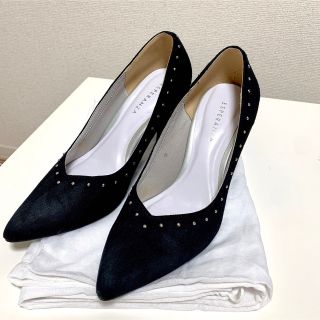 エスペランサ(ESPERANZA)のエスペランサ スタッズ パンプス スエード 黒(ハイヒール/パンプス)