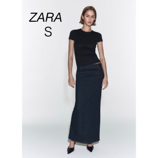 ザラ(ZARA)のZARA ZW デニムスカート スリット(ロングスカート)