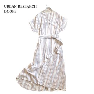 アーバンリサーチドアーズ(URBAN RESEARCH DOORS)のアーバンリサーチドアーズ 2way シャツワンピース ロング丈 綿100%(ロングワンピース/マキシワンピース)