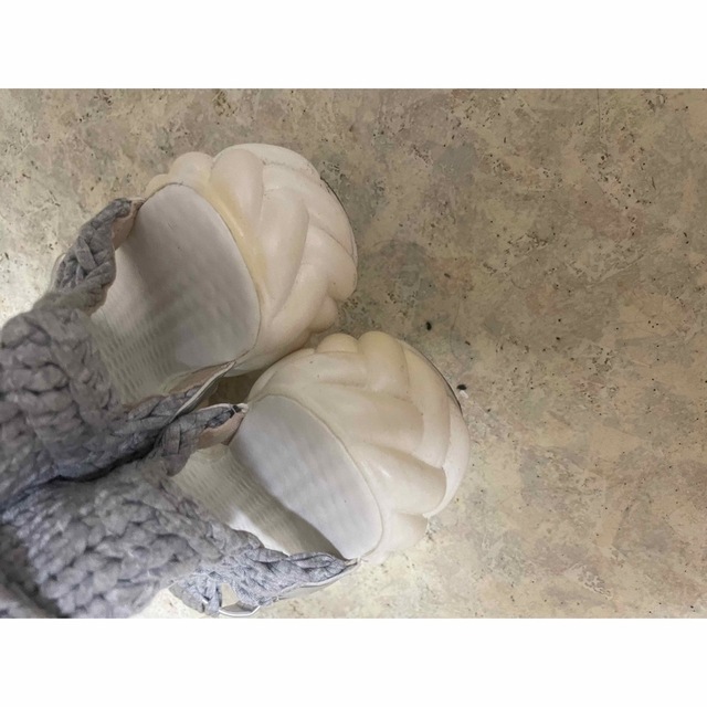 厚底　ニット　メッシュ　白　グレー　スポーツサンダル レディースの靴/シューズ(サンダル)の商品写真