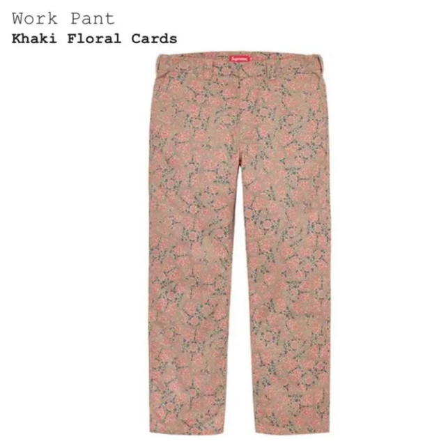 Supreme Work Pant Khaki Floral Cards