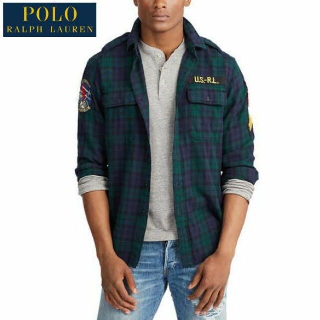 POLO RALPH LAUREN(ポロラルフローレン)の美品 正規 ポロ ラルフローレン クラシックフィット プラッド ワークシャツ メンズのトップス(シャツ)の商品写真