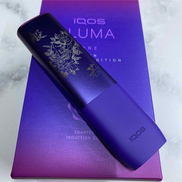 iQOS ILUMAONE イルマワン レーザー加工 般若 菊 和柄 和彫り 紫 2