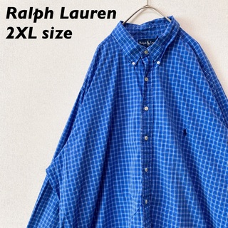 ラルフローレン(Ralph Lauren)のラルフローレン　長袖シャツ　ボタンダウン　チェック　ポニーロゴ　男女兼用　2XL(シャツ)