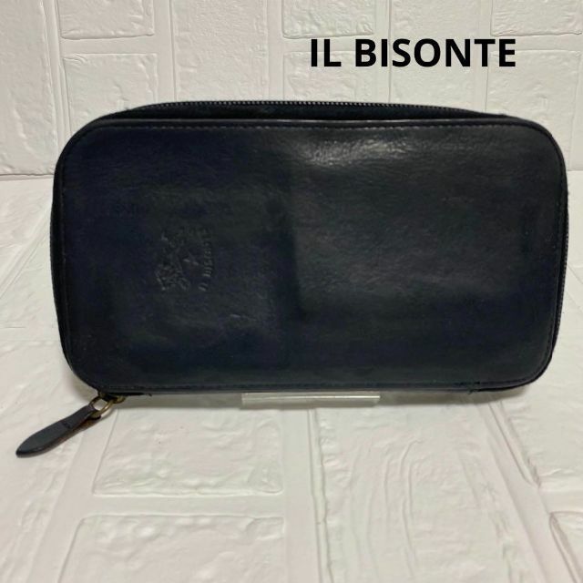 イルビゾンテ IL BISONTE ラウンドジップ 長財布 暗ネイビー 大容量
