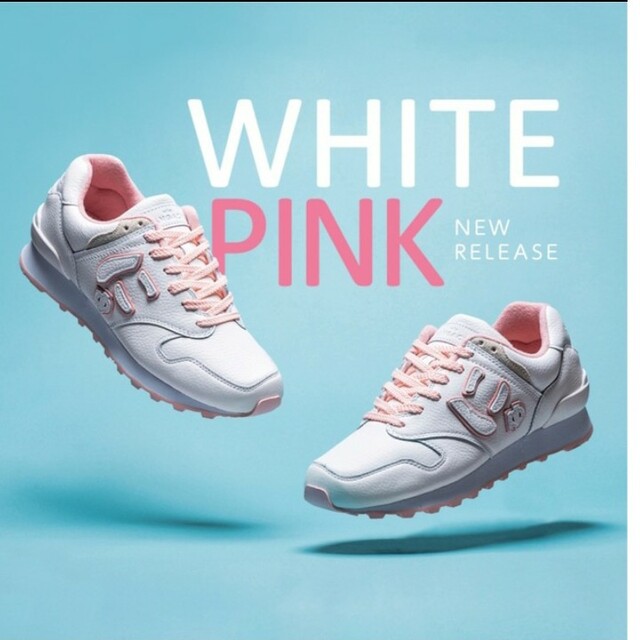 にゅ～ず『WHITE×PINK』25㎝ レディースの靴/シューズ(スニーカー)の商品写真