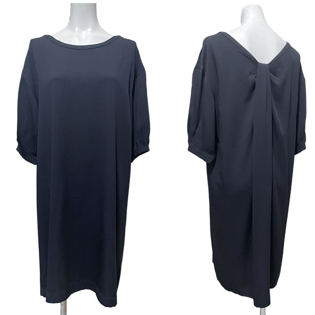 新品モスキーノMOSCHINO半袖ゆったりきちんとワンピース黒#40