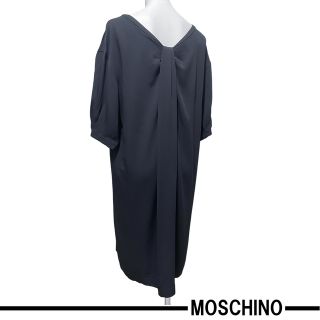 モスキーノ(MOSCHINO)の新品モスキーノMOSCHINO半袖ゆったりきちんとワンピース黒#40(ひざ丈ワンピース)