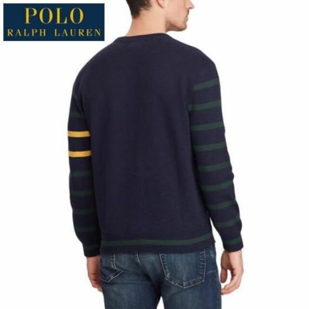 POLO RALPH LAUREN(ポロラルフローレン)の定価36,300 美品 Ｌ ポロ ラルフローレン コットン レターマン セーター メンズのトップス(ニット/セーター)の商品写真