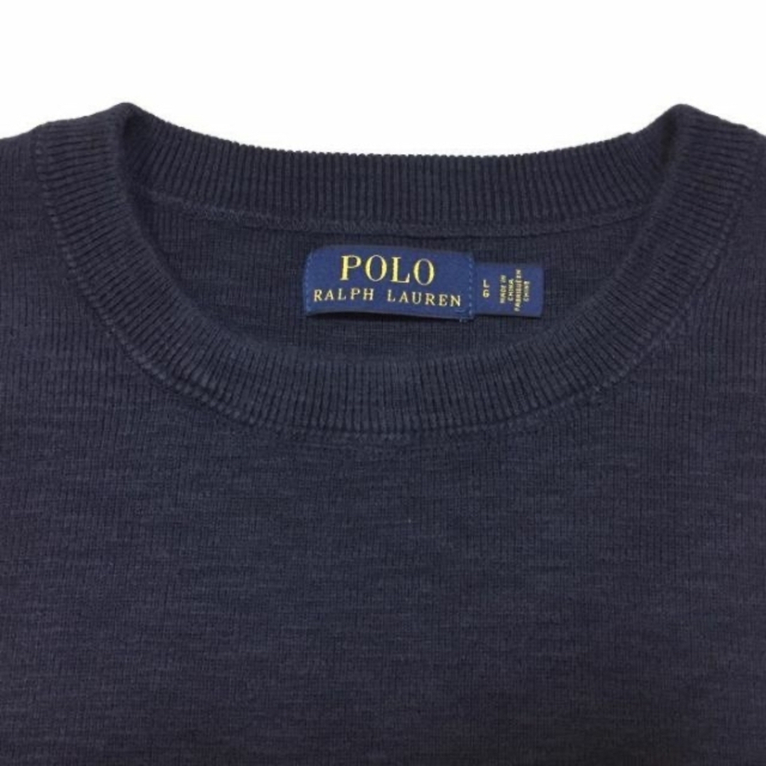 POLO RALPH LAUREN(ポロラルフローレン)の定価36,300 美品 Ｌ ポロ ラルフローレン コットン レターマン セーター メンズのトップス(ニット/セーター)の商品写真