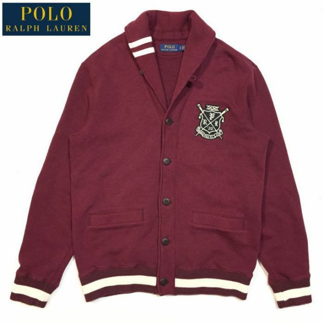 POLO RALPH LAUREN(ポロラルフローレン)の美品 正規 Ｍ相応 ポロ ラルフローレン コットンブレンドフリース カーディガン メンズのトップス(カーディガン)の商品写真