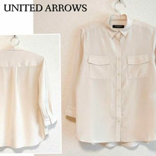 ユナイテッドアローズ(UNITED ARROWS)の色っぽかっこいい♪　7部袖サテンシャツ　L　薄いベージュ(シャツ/ブラウス(長袖/七分))