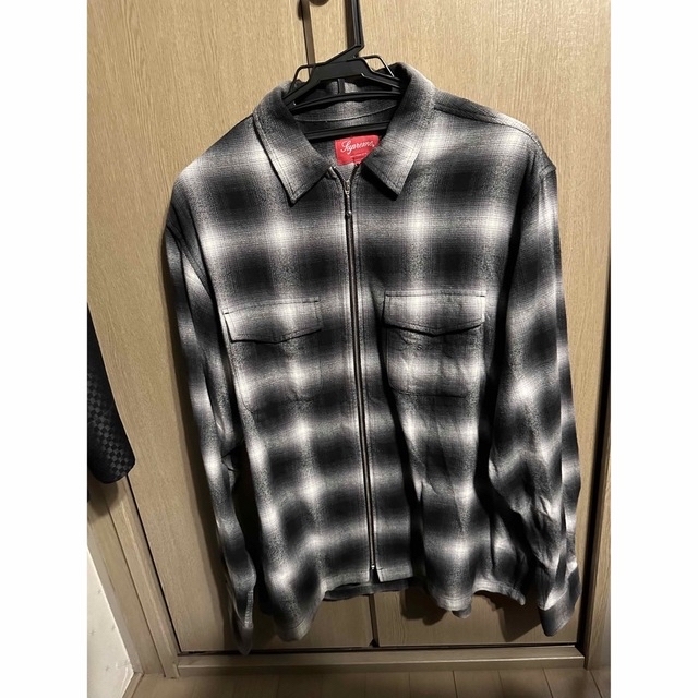 supreme shadow plaid zip up shirt Mサイズ-