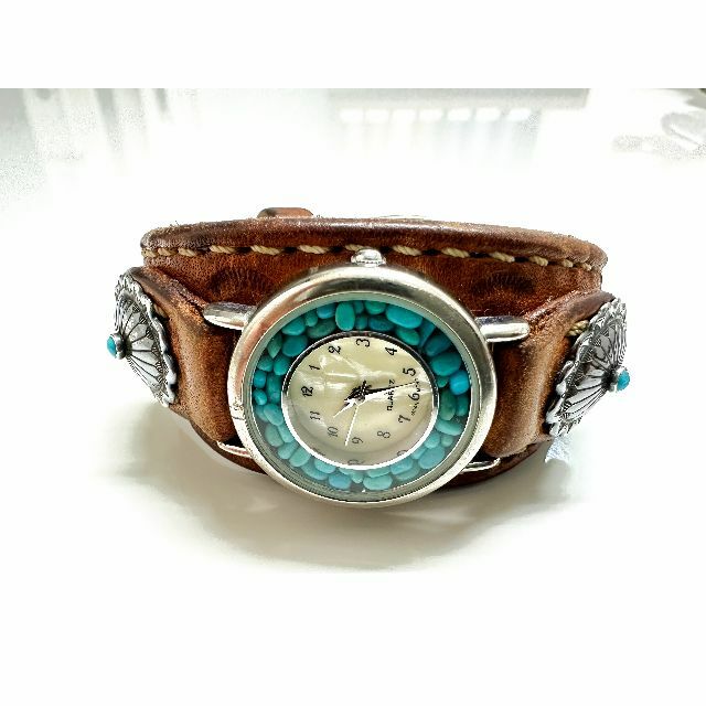 KS atelier ターコイズ コンチョ 本革レザー 腕時計 シルバー925