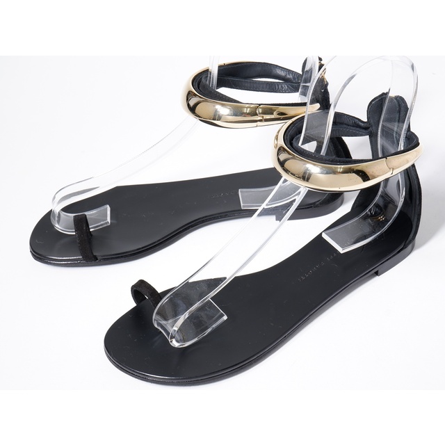 GIUSEPPE ZANOTTIジュゼッペ ザノッティ L'Appartementアパルトモン購入Gold Ankle Flat Sandalゴールドアンクルフラットサンダル未使用品【37】【LFWA71672】