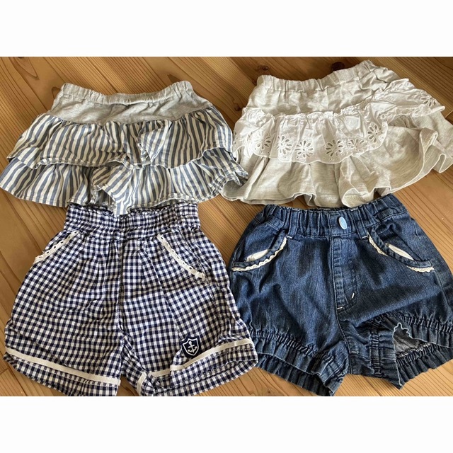 SunnyLandscape(サニーランドスケープ)のキュロット90から100 四枚セット キッズ/ベビー/マタニティのキッズ服女の子用(90cm~)(パンツ/スパッツ)の商品写真