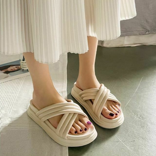 厚底サンダル/23.0cm/厚底サンダルレディースクロスサンダル 6