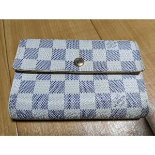 ルイヴィトン(LOUIS VUITTON)のルイヴィトン　ポルトフォイユ　アレクサンドラ　ダミエ　アズール　三つ折り財布　白(財布)