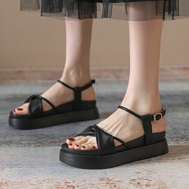 厚底サンダル/23.0cm/厚底サンダル レディース ベルト 全2色 2