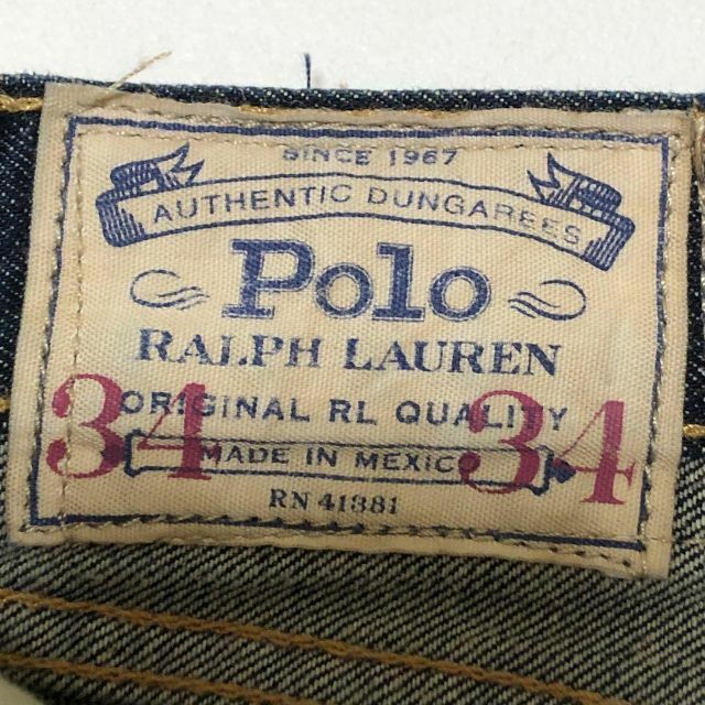 Ralph Lauren(ラルフローレン)のポロラルフローレン　アメリカ古着　Ｗ34 ジーンズ　デニムパンツ刺繍 濃紺メンズ メンズのパンツ(デニム/ジーンズ)の商品写真