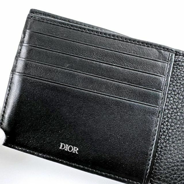 極美品 Christian Dior 二つ折り財布 サドル フラワー 刺繍 黒 - 通販 