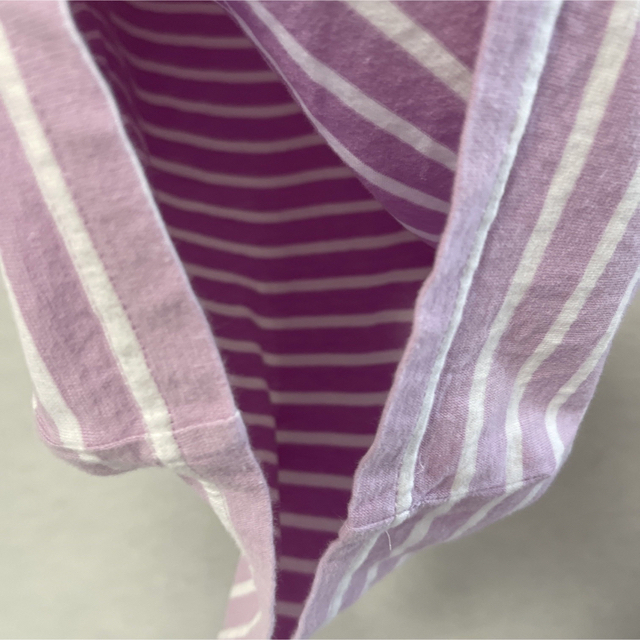 Branshes(ブランシェス)の【ブランシェス】半袖トップス　子供服　ボーダー　紫　袖フリル　150 キッズ/ベビー/マタニティのキッズ服女の子用(90cm~)(Tシャツ/カットソー)の商品写真