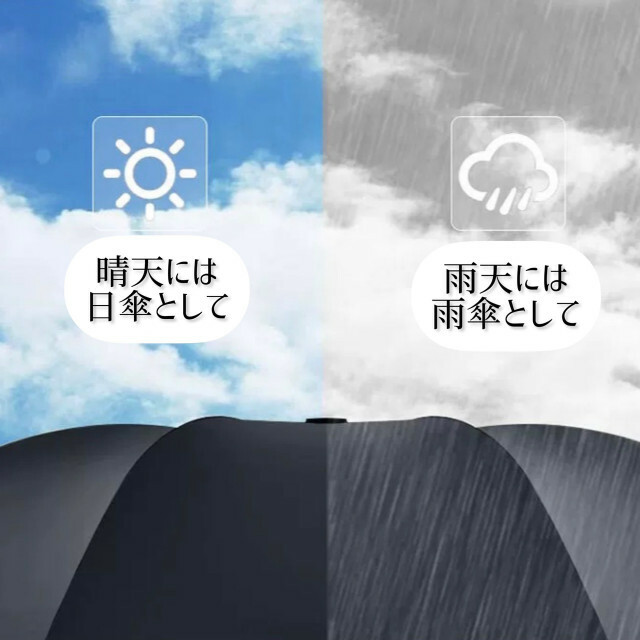 【ブラック】折りたたみ傘 日傘 晴雨兼用 ワンタッチ 自動開閉 UVカット  レディースのファッション小物(傘)の商品写真