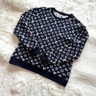 LOUIS VUITTON スウェット コットン ネイビー×白 L