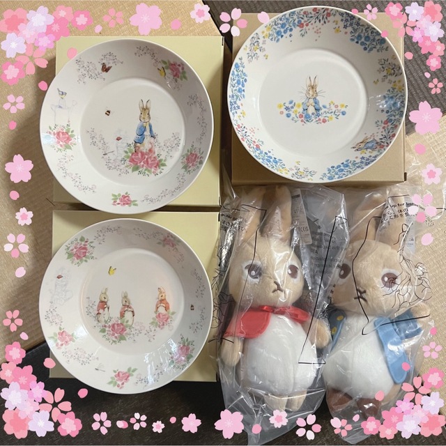 PETER RABBIT（TM）(ピーターラビット)の非売品 新品未使用 ピーターラビット ぬいぐるみ パスタカレー皿 エンタメ/ホビーのおもちゃ/ぬいぐるみ(キャラクターグッズ)の商品写真