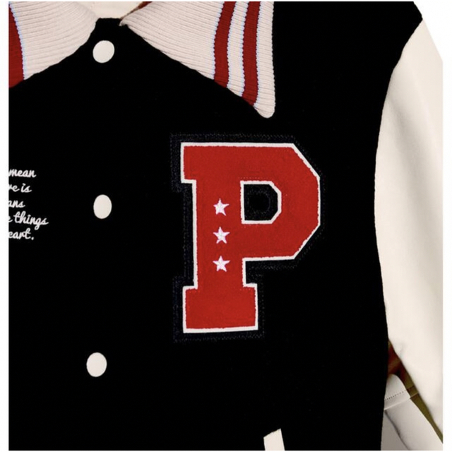 PEACEMINUSONE - PMO VARSITY JACKET #1 BLACKの通販 by panda's PEACEMINUSONE - PMO VARSITY JACKET #1 BLACKの通販 by panda's