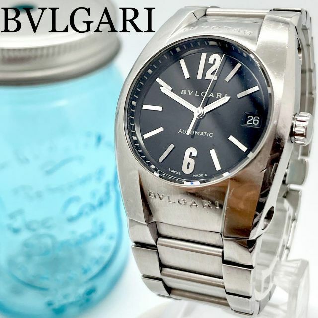 143 BVLGARI ブルガリ時計　メンズ腕時計　エルゴン　ブラック　自動巻き