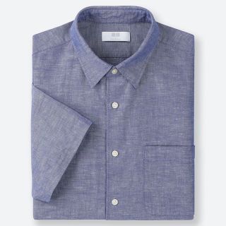 ユニクロ(UNIQLO)のユニクロ　リネンコットンシャツ　メンズ　Mサイズ(シャツ)