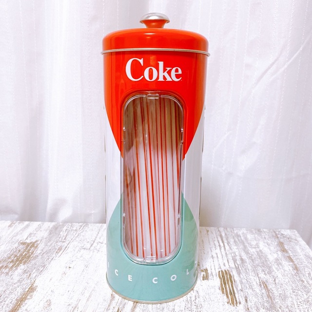 Coca-Cola コカ・コーラ ブリキ製 ストローディスペンサー　ストロー入れ
