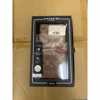 コーチ(COACH)のXperia 5 COACH ブックケース/SIGNATURE Brown(Androidケース)